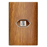 Conjunto Entrada RJ45 (Rede Telefone) 4x2 - Novara Cumaru Cromado